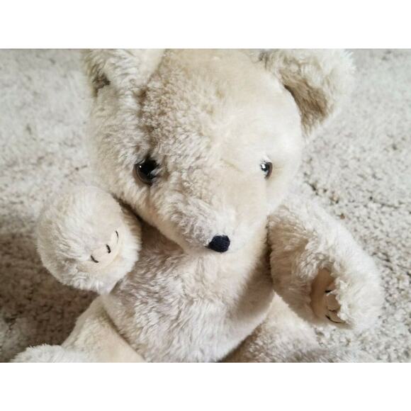 Vintage Beige Plush Teddy Bear Jointed Arms and Legs. 12 Inches tall - Picture 3 of 4